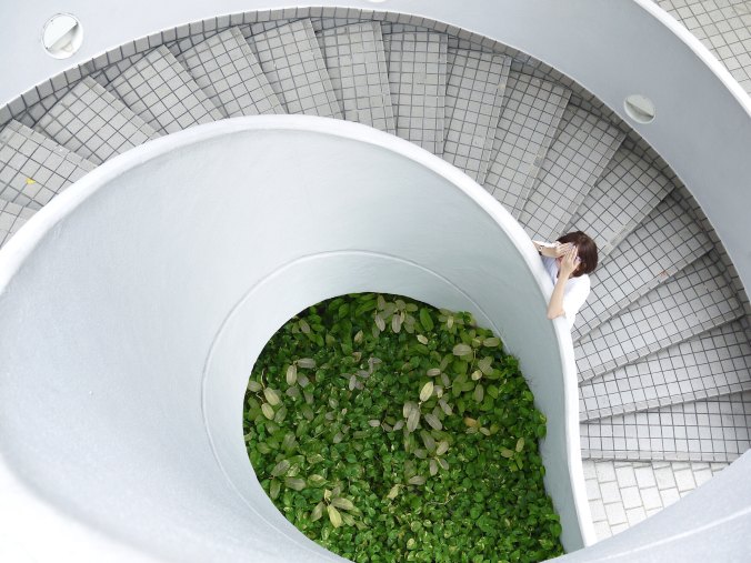 Stairs, girl, white, green.jpg